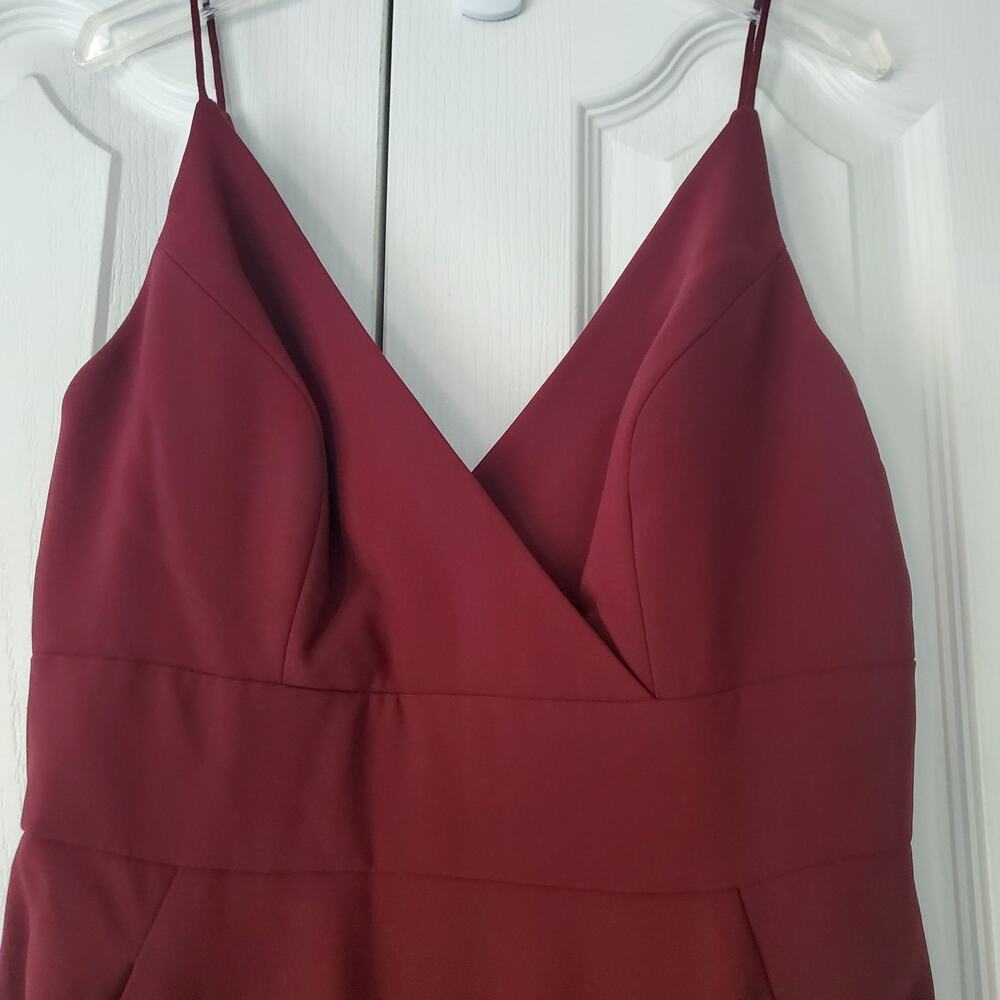 After Six 6824 Gown 6 Cabernet Red Pockets Bridesmaid Prom Event V-Neck Wedding - Picture 3 of 13